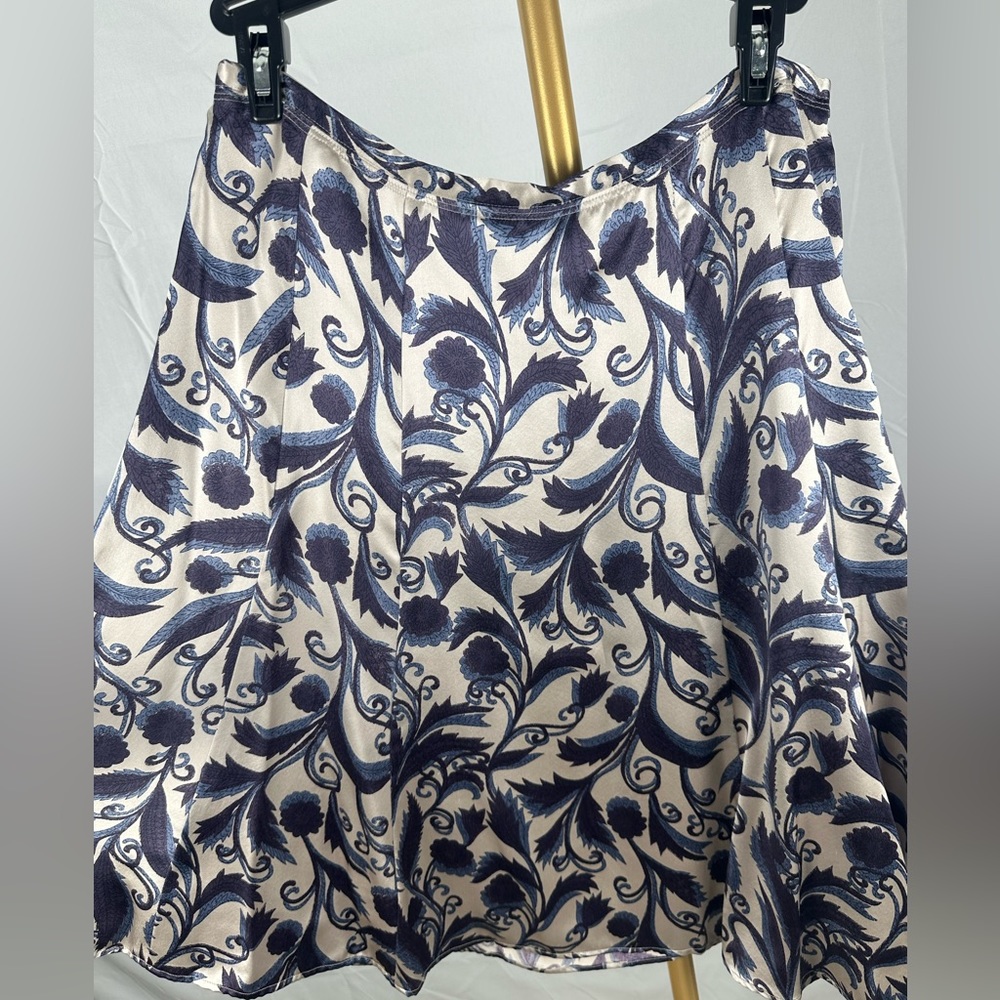 3 Pc Outfit Set Blue Silk Wrap Top Tank Mid Length Paisley Skirt Med(6) Limited - Picture 7 of 8
